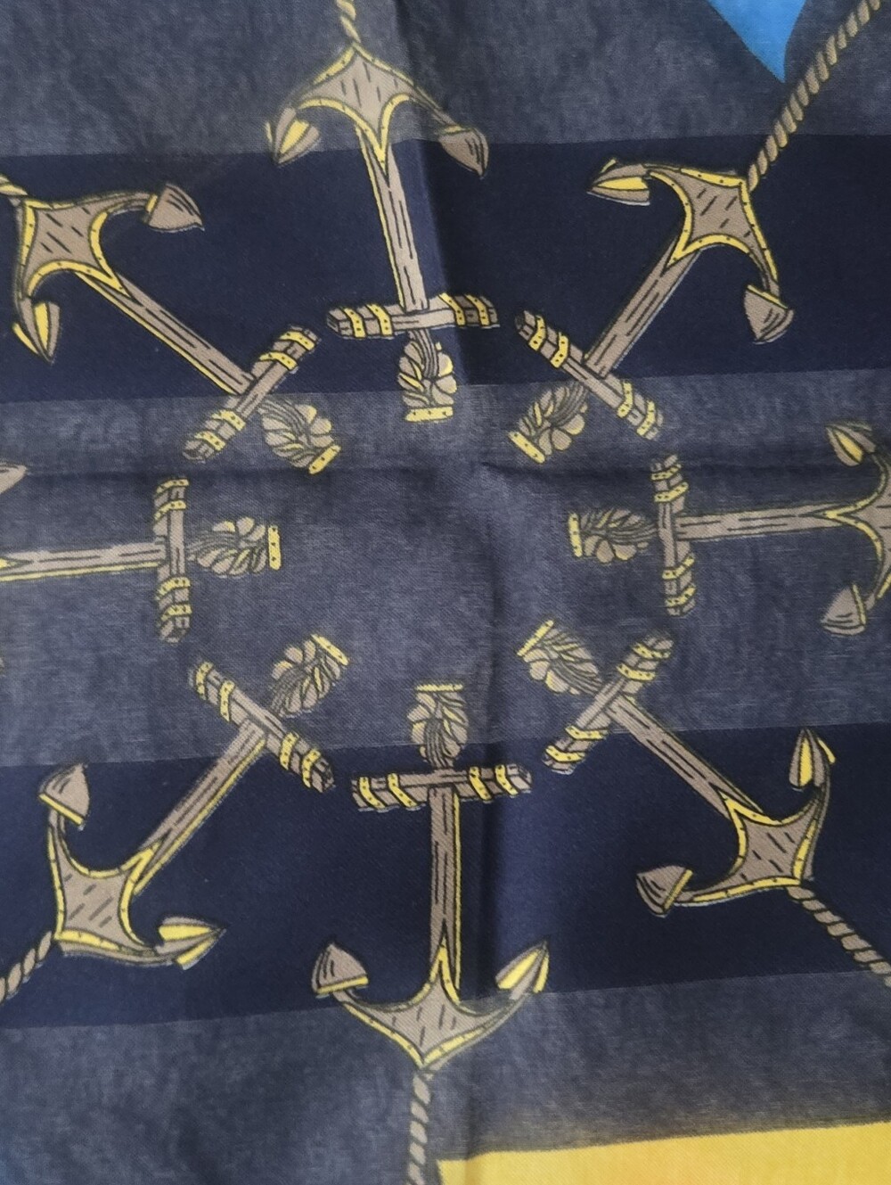 Vtg Silk Square Maritime/Nautical Theme Scarf, 30", Cruise, Travel, Vacation - Picture 10 of 12